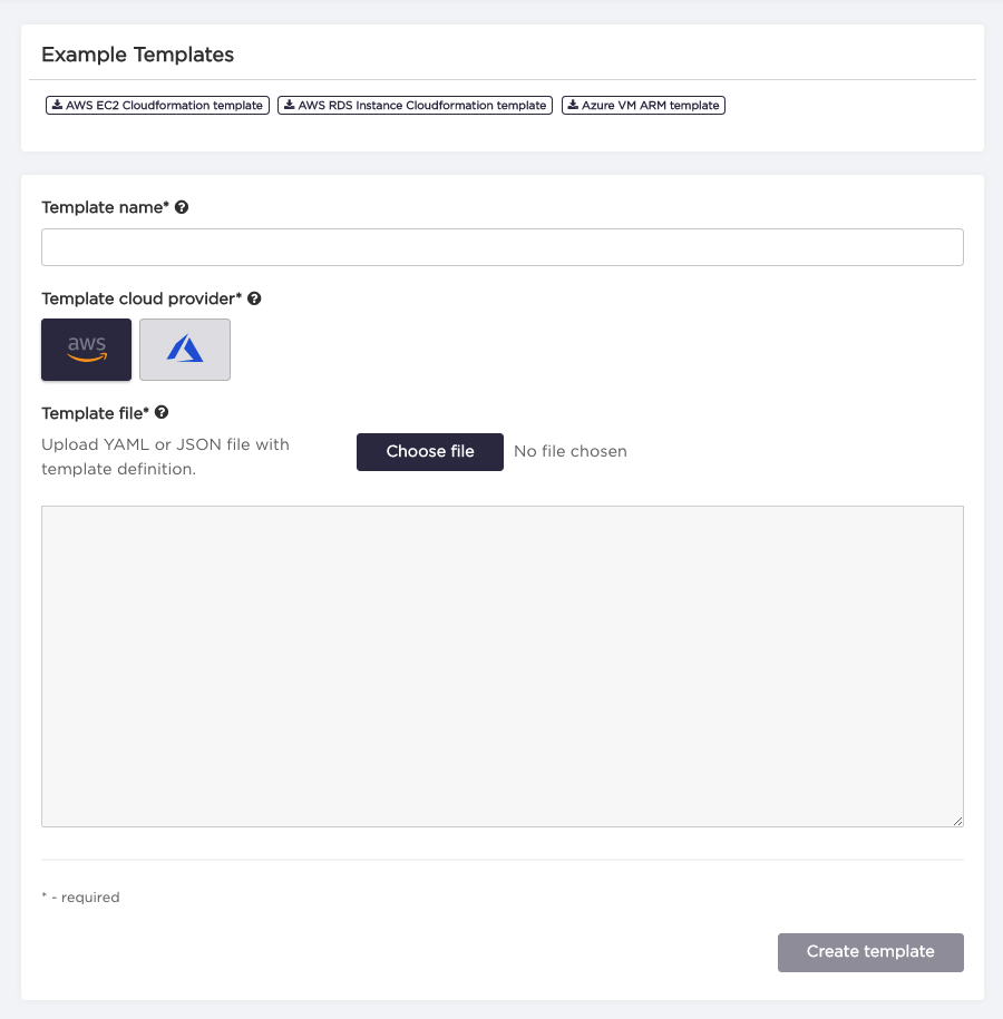 Disaster Recovery Template Create